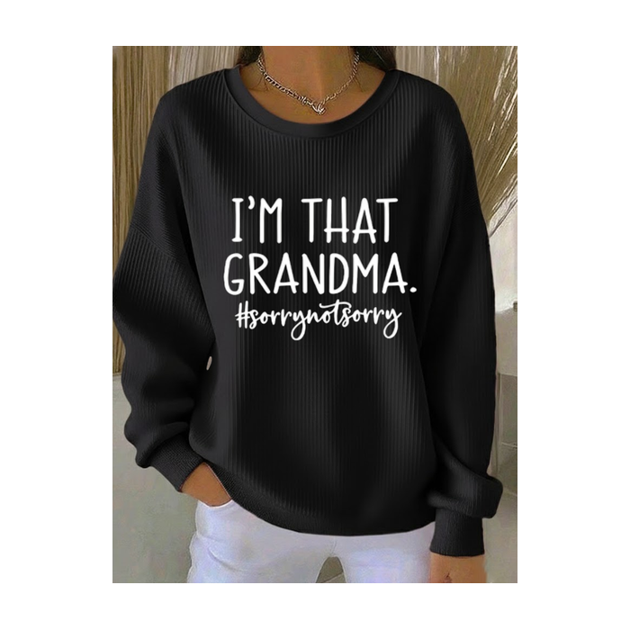 Printing Crew Neck Casual Text Letters Sweatshirt