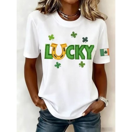 Women 3D Printing Short Sleeve Tee T-shirt Crew Neck Casual Summer Top