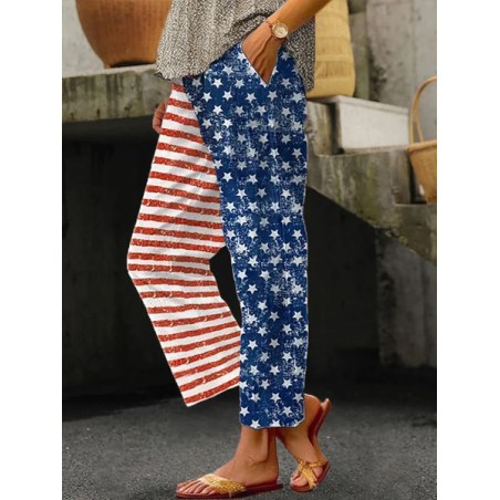 Women Independence Day (Flag) Long Pants Casual Spring/Fall Trousers