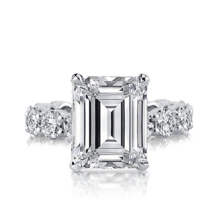 Italo Emerald Eternity Created White Sapphire Engagement Ring