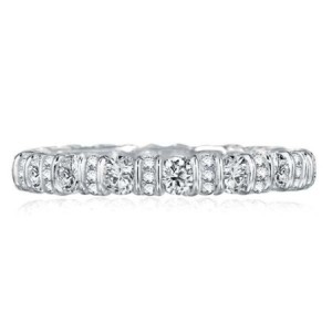 Italo Bar Setting Etertnity Created White Sapphire Wedding Band