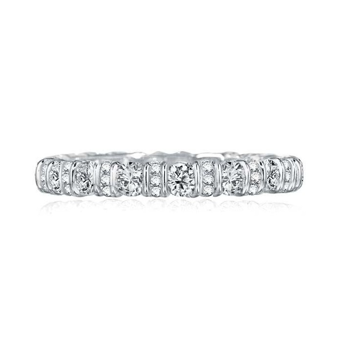 Italo Bar Setting Etertnity Created White Sapphire Wedding Band