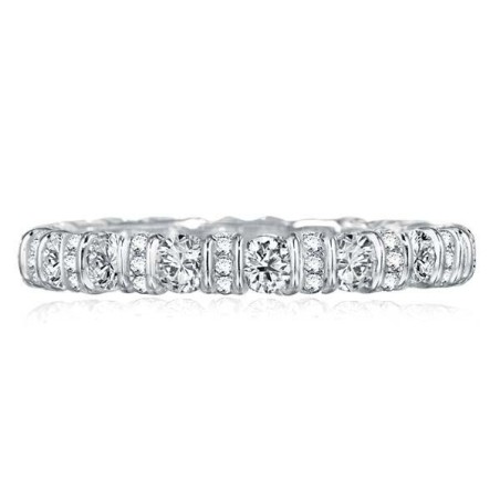 Italo Bar Setting Etertnity Created White Sapphire Wedding Band