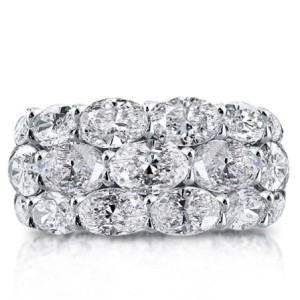Triple Row Oval Eternity Wedding Band