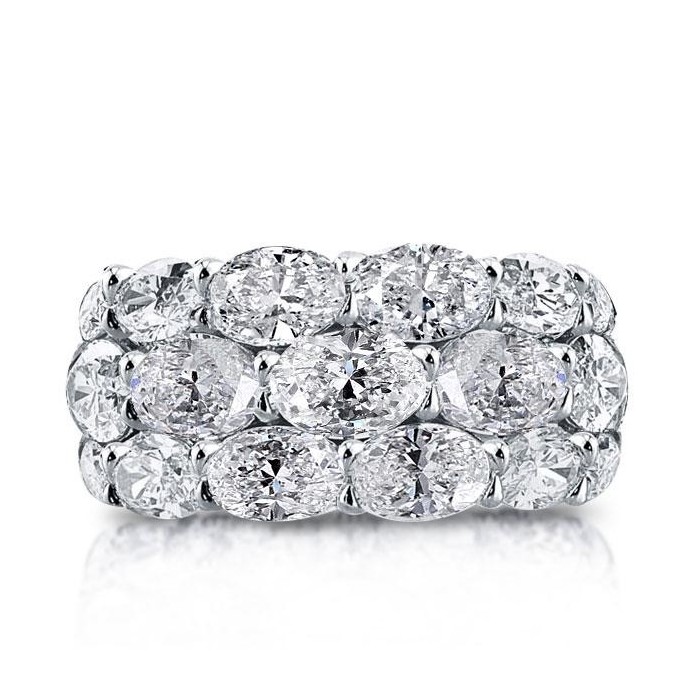 Triple Row Oval Eternity Wedding Band