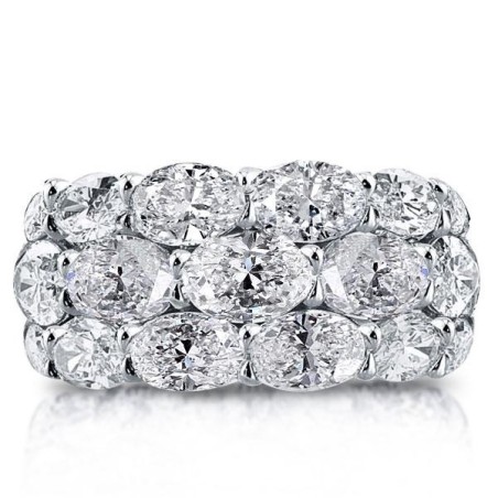 Triple Row Oval Eternity Wedding Band