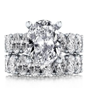 Italo Oval Created White Sapphire Bridal Set
