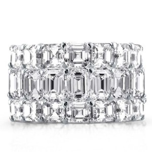 Triple Row Eternity Created White Sapphire Wedding Band