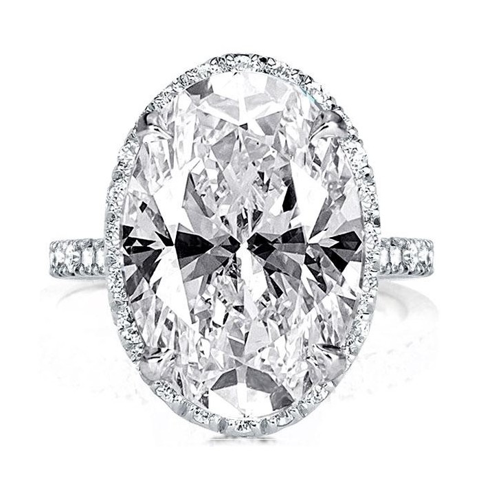 Italo Halo Ring Oval Engagement Ring Promise Ring