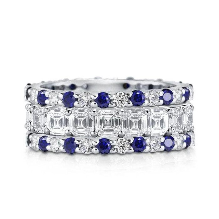 Italo Eternity Wedding Band For Women Stackable Ring Set