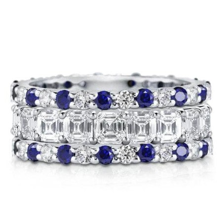 Italo Eternity Wedding Band For Women Stackable Ring Set