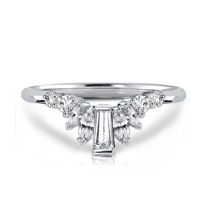 Mixed Shape Chevron Wedding Band