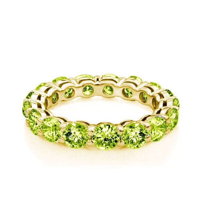 Eternity Round Cut Created Peridot Wedding Band
