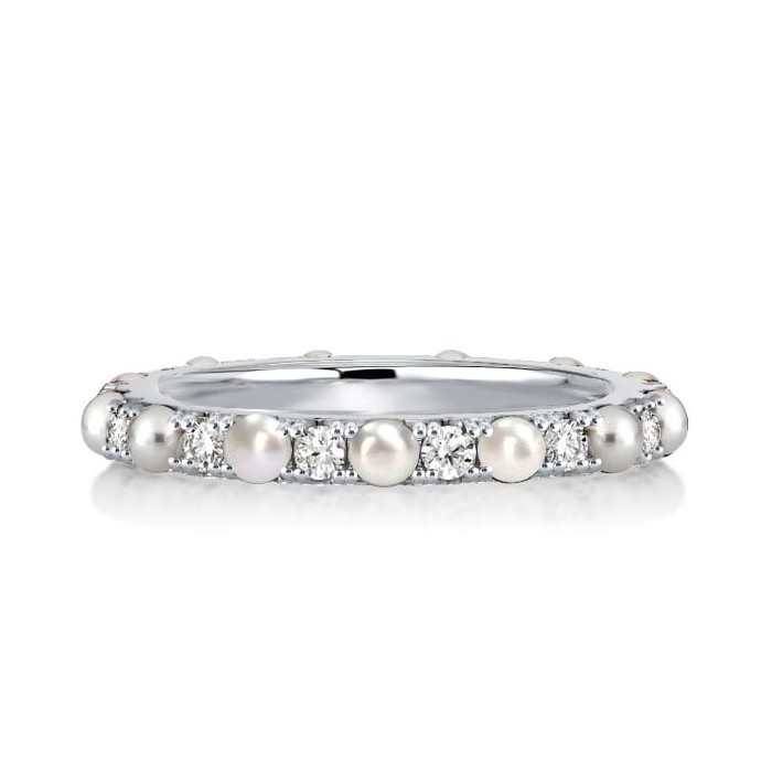 Italo Eternity Pearl Wedding Band For Women