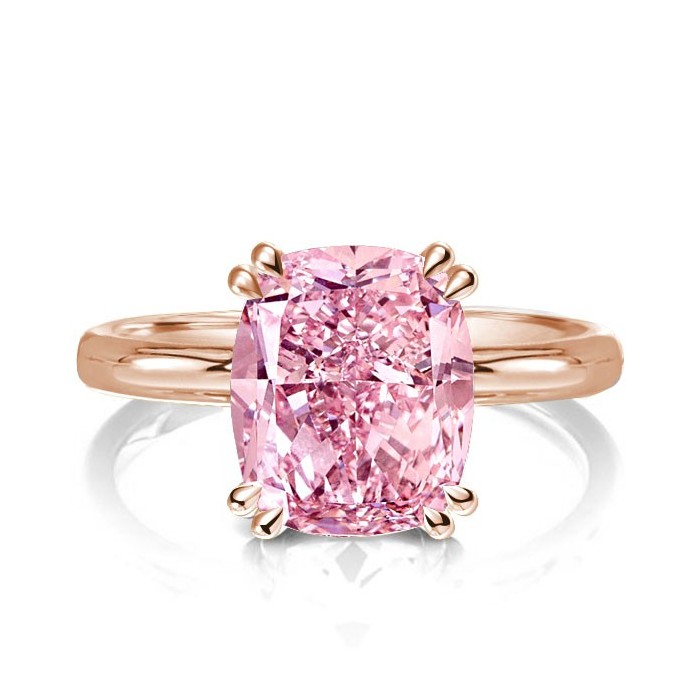 Italo Rose Gold Cushion Cut Pink Sapphire Engagement Ring