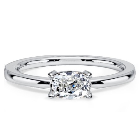Italo East West Cushion Cut White Sapphire Engagement Rings