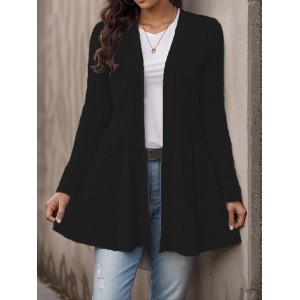 Women Plain Cover Up Casual Split Joint Spring/Fall Lightweight Cardigan