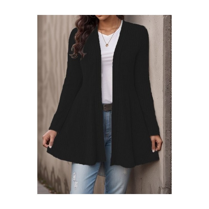 Women Plain Cover Up Casual Split Joint Spring/Fall Lightweight Cardigan