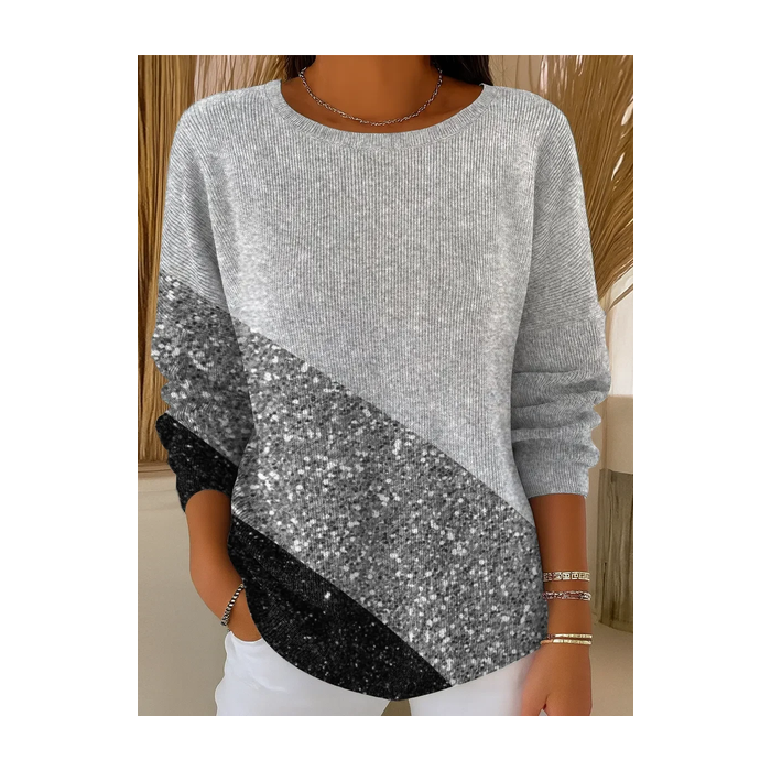 Casual Printing Crew Neck Abstract Sweater