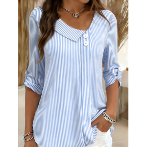 Women Striped Half Sleeve Tee T-shirt Casual Summer Top