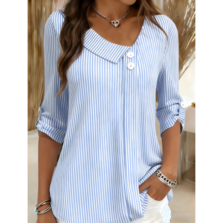 Women Striped Half Sleeve Tee T-shirt Casual Summer Top