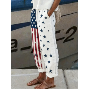 Women Independence Day (Flag) Long Pants Casual Spring/Fall Trousers