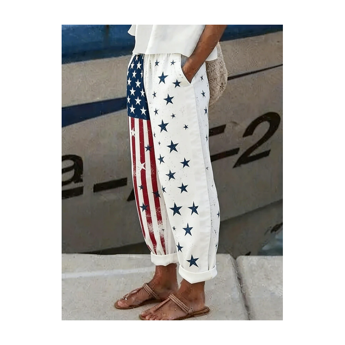 Women Independence Day (Flag) Long Pants Casual Spring/Fall Trousers