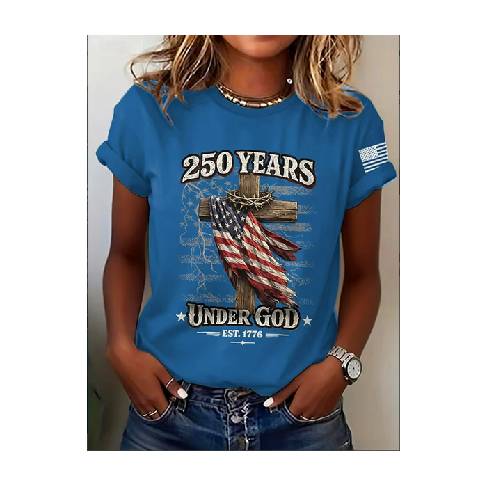 Women Text Letters Short Sleeve Tee T-shirt Crew Neck Printing Casual Graphic Tee Summer Top