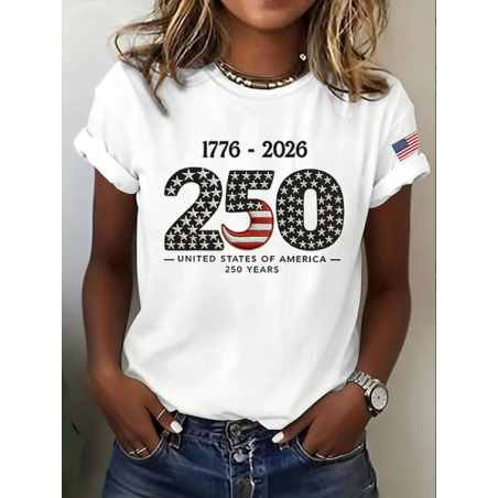 Women Text Letters Short Sleeve Tee T-shirt Crew Neck Printing Casual Graphic Tee Summer Top