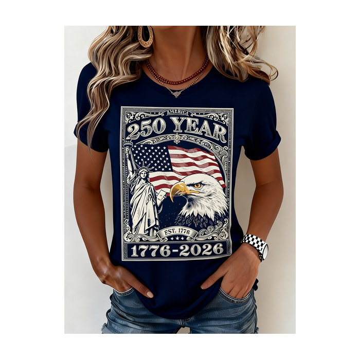 Women Text Letters Short Sleeve Tee T-shirt Crew Neck Casual Summer Top