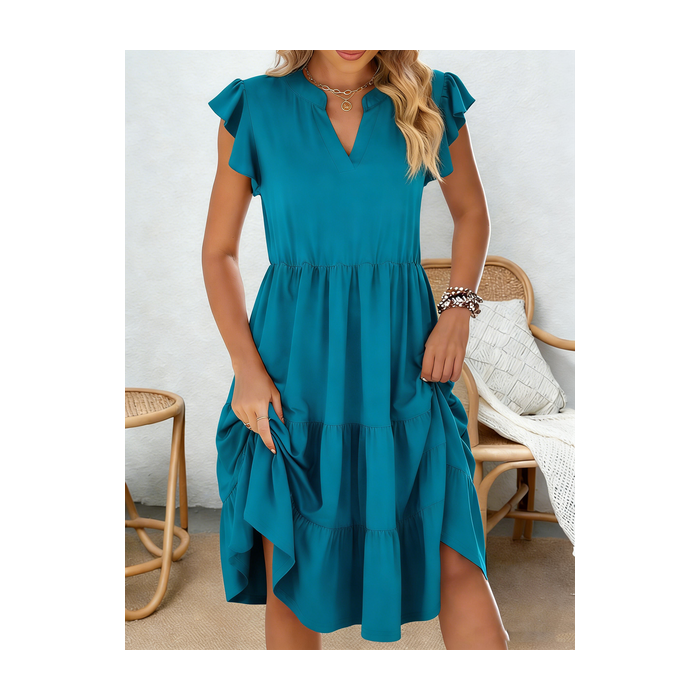 Women Plain Sleeveless Dress Daily Elegant Midi A-Line Summer Dress