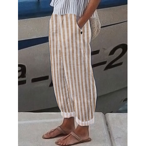 Women Striped Ankle Pants Pants Casual Spring/Fall Trousers