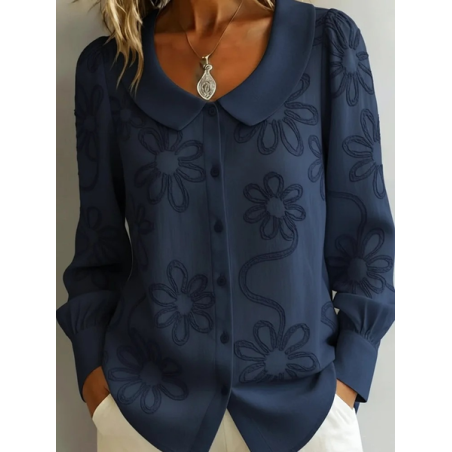 Women Floral Crew Neck Long Sleeve Shirt Casual Daily Spring/Fall Top