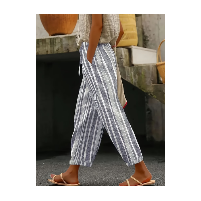 Women Striped Ankle Pants Pants Casual Spring/Fall Trousers