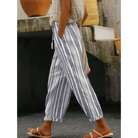 Women Striped Ankle Pants Pants Casual Spring/Fall Trousers