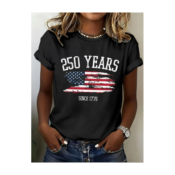 Women Text Letters Short Sleeve Tee T-shirt Crew Neck Printing Casual Graphic Tee Summer Top