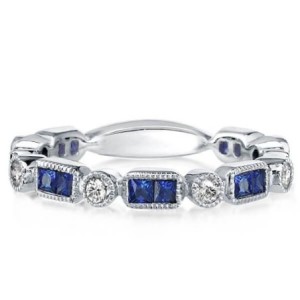 Vintage Milgrain Created Sapphire Wedding Band (2.28 CT. TW.)