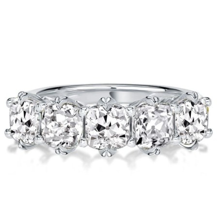 Five Stone Cushion Cut Wedding Band
