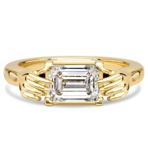 Italo Unique Hug Ring Emerald Cut Vintage Engagement Rings For Women
