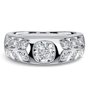 Italo Flush Setting Cushion Cut Vintage Engagement Rings For Women