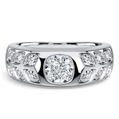 Italo Flush Setting Cushion Cut Vintage Engagement Rings For Women
