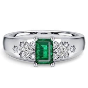 Italo Waterfall Emerald Cut Emerald Rings For Women