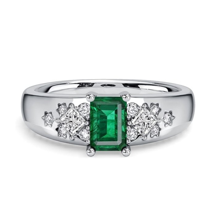 Italo Waterfall Emerald Cut Emerald Rings For Women