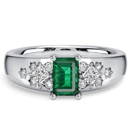 Italo Waterfall Emerald Cut Emerald Rings For Women