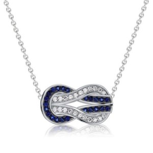 Italo Infinity Two Tone Blue & White Sapphire Pendant Necklace For Women