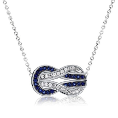 Italo Infinity Two Tone Blue & White Sapphire Pendant Necklace For Women