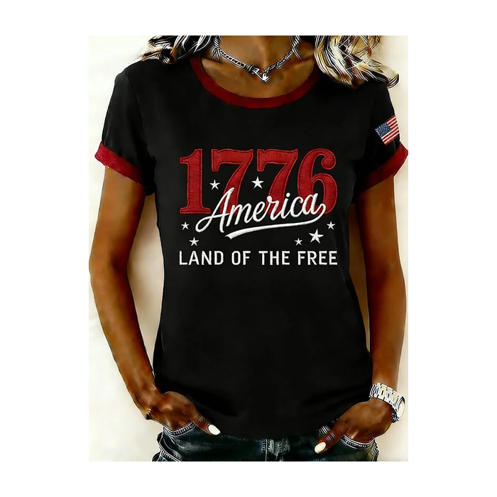 Women Text Letters Short Sleeve Tee T-shirt Crew Neck Printing Casual Graphic Tee Summer Top