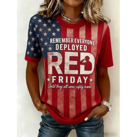 Women Text Letters Short Sleeve Tee T-shirt Crew Neck Printing Casual Graphic Tee Summer Top