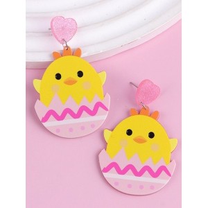 New Easter Bunny Acrylic Earrings With Letters, Flowers, Polka Dots, And Easter Eggs - Simple And Unique Earrings