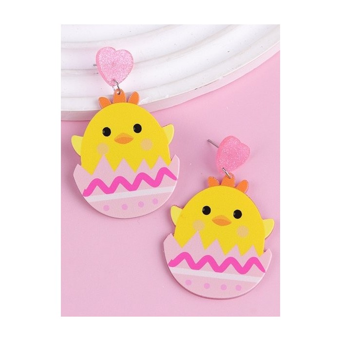New Easter Bunny Acrylic Earrings With Letters, Flowers, Polka Dots, And Easter Eggs - Simple And Unique Earrings